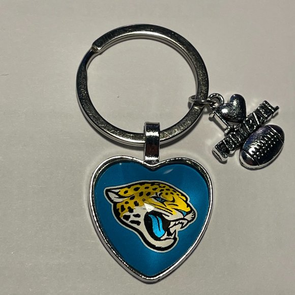 JACKSONVILLE JAGUARS NFL I Love Football Heart Key Ring !!!NEW!!! - Picture 1 of 1